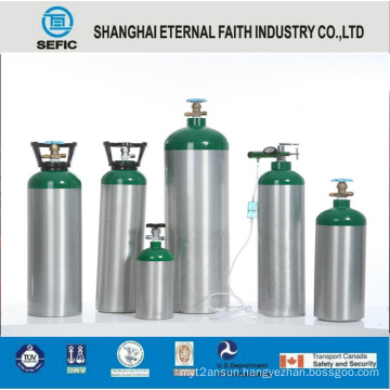 DOT-3al-17e Thread Valve Small Portable Aluminum Oxygen Gas Cylinder